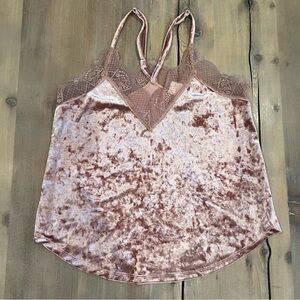 Velvet Lace Trim Cami Top